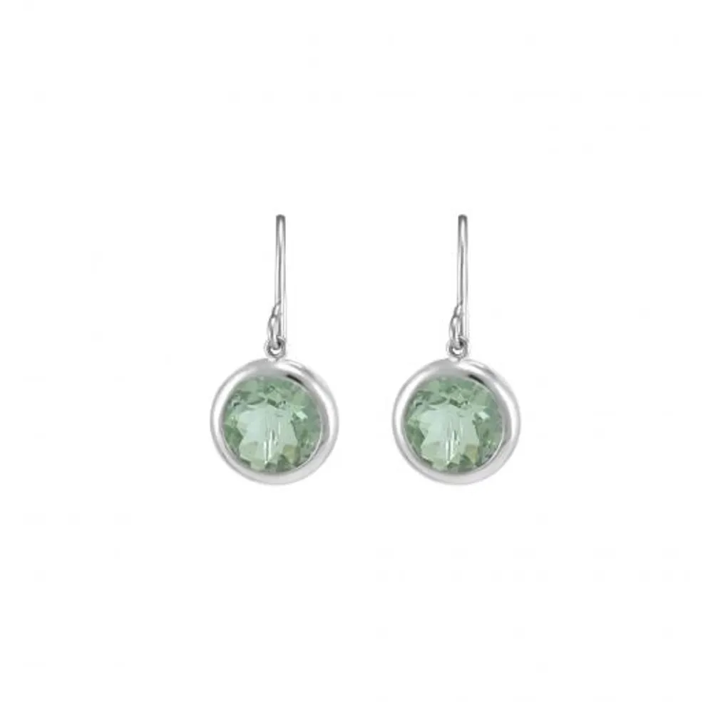 Sterling Silver Green Quartz Earrings