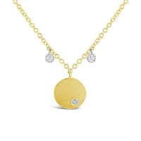 14K Yellow & White Gold Diamond Disc MeiraT Necklace