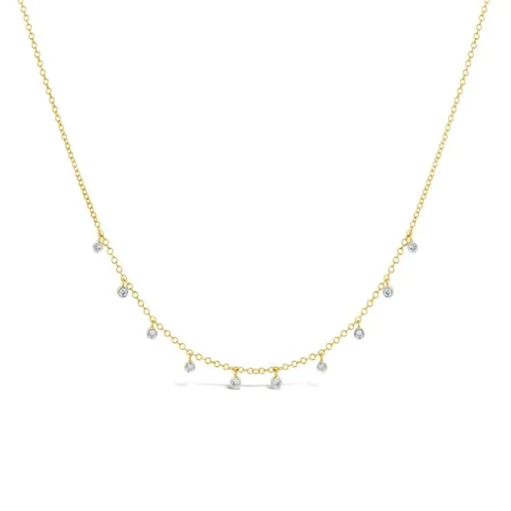 14K Yellow & White Gold Bezel 0.10CTW MeiraT Necklace