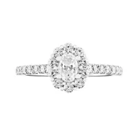 Diamond Revelations 14K White Gold 0.80CTW Oval Bridal Ring