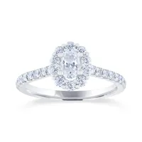 Diamond Revelations 14K White Gold 0.80CTW Oval Bridal Ring