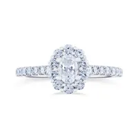 Diamond Revelations 14K White Gold 0.80CTW Oval Bridal Ring