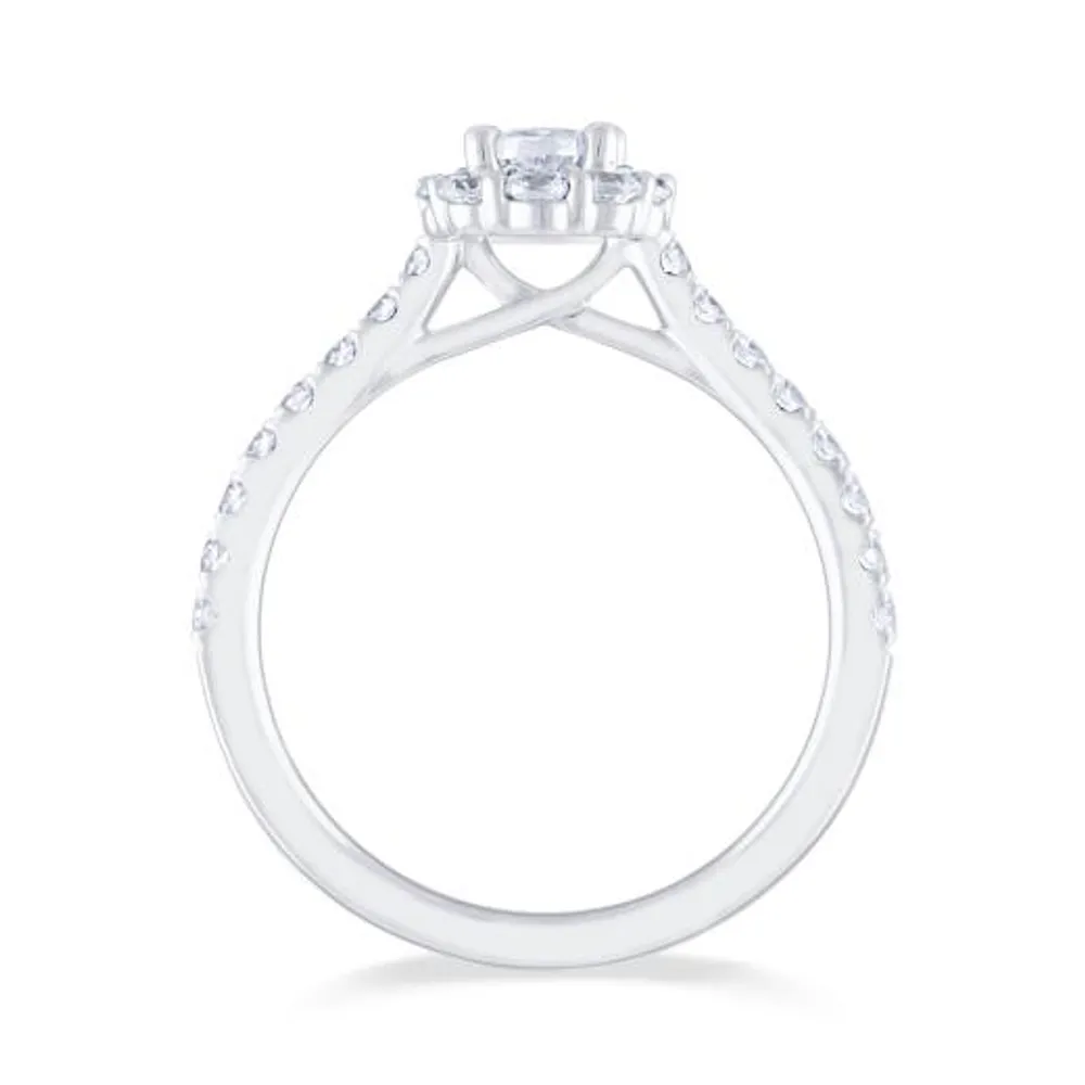 Diamond Revelations 14K White Gold 0.80CTW Oval Bridal Ring