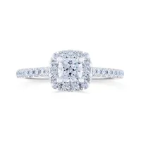 Diamond Revelations 14K White Gold 0.80CTW Cushion Cut Bridal Ring