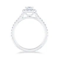 Diamond Revelations 14K White Gold 0.80CTW Cushion Cut Bridal Ring