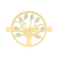 10K Yellow Gold 0.03CTW Diamond Tree Ring