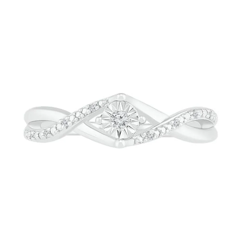 Sterling Silver 0.05CTW Diamond Ring