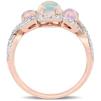 Julianna B 10K Rose Gold Ethiopian Blue Opal & 0.33CTW Diamond Ring