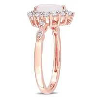 Julianna B 10K Rose Gold Opal Created White Sapphire & Diamond Accent Ring