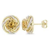 Julianna B Yellow Plated Sterling Silver Citrine & White Topaz Earrings
