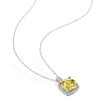 Julianna B Sterling Silver Citrine & 0.10CTW Diamond Pendant with Chain