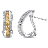 Julianna B Sterling Silver Citrine Channel Set Earrings