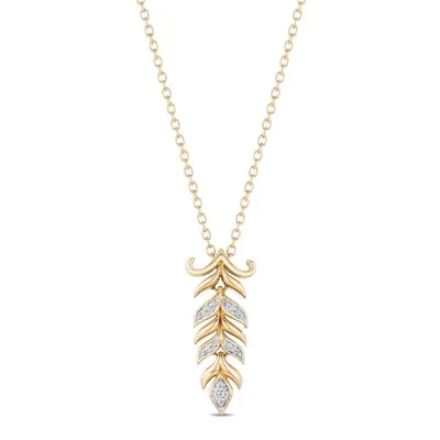 Enchanted Disney 10K Yellow Gold Diamond Frozen Pendant