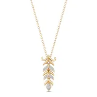 Enchanted Disney 10K Yellow Gold Diamond Frozen Pendant