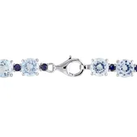 Julianna B Sterling Silver Sky-Blue Topaz and Sapphire Bracelet