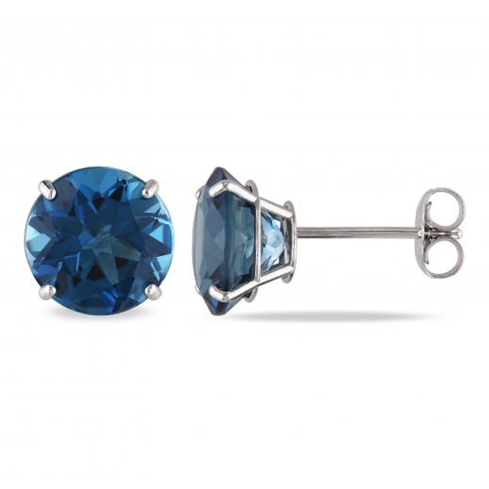 Julianna B 14K White Gold London Blue Topaz Stud Earrings