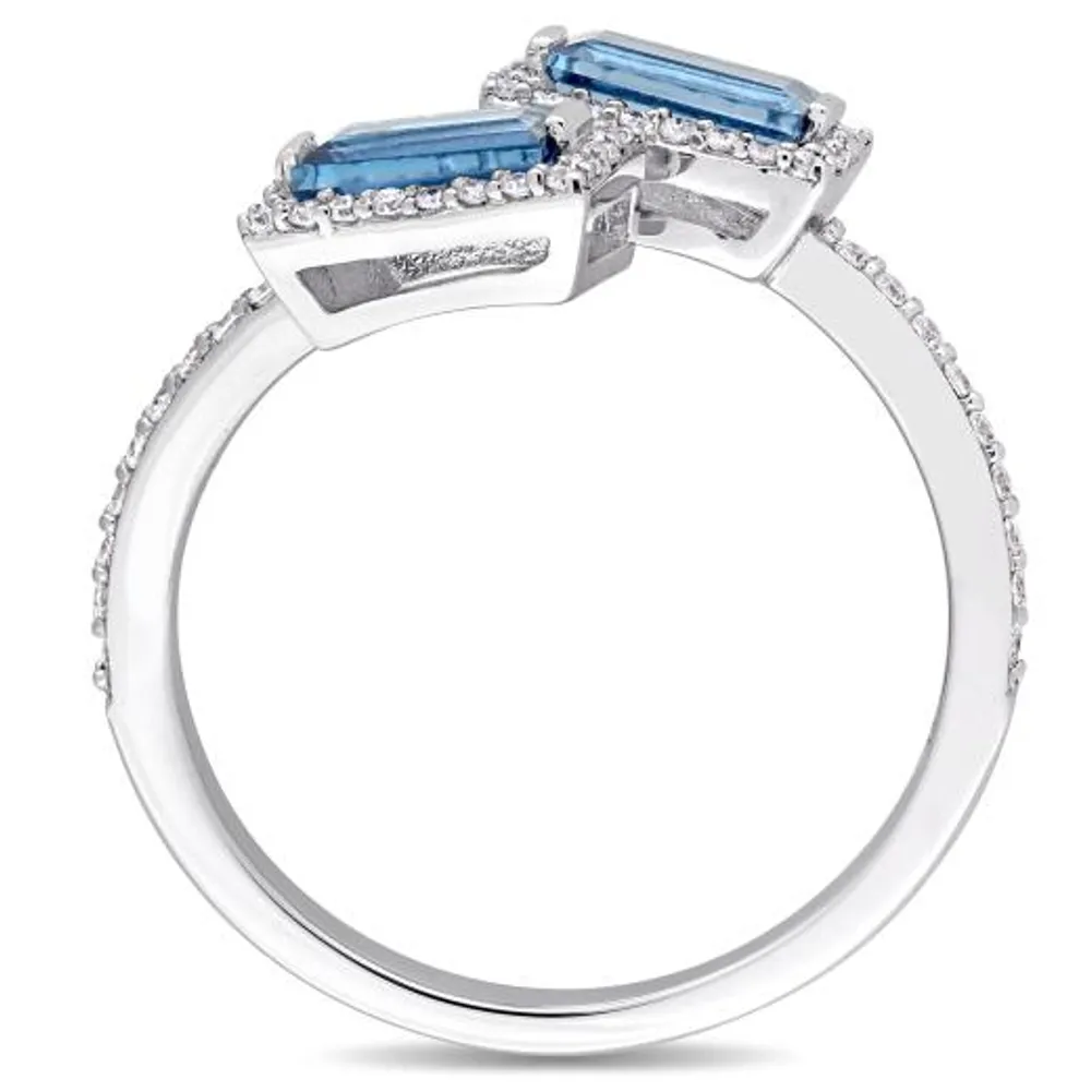 Julianna B 14K White Gold London Blue Topaz & 0.24CTW Diamond Ring