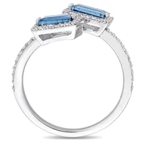 Julianna B 14K White Gold London Blue Topaz & 0.25CTW Diamond Ring