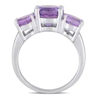 Julianna B Sterling Silver Amethyst Three-Stone Ring