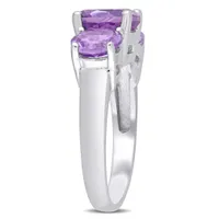 Julianna B Sterling Silver Amethyst Three-Stone Ring