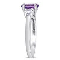 Julianna B Sterling Silver Amethyst & Created White Sapphire Ring