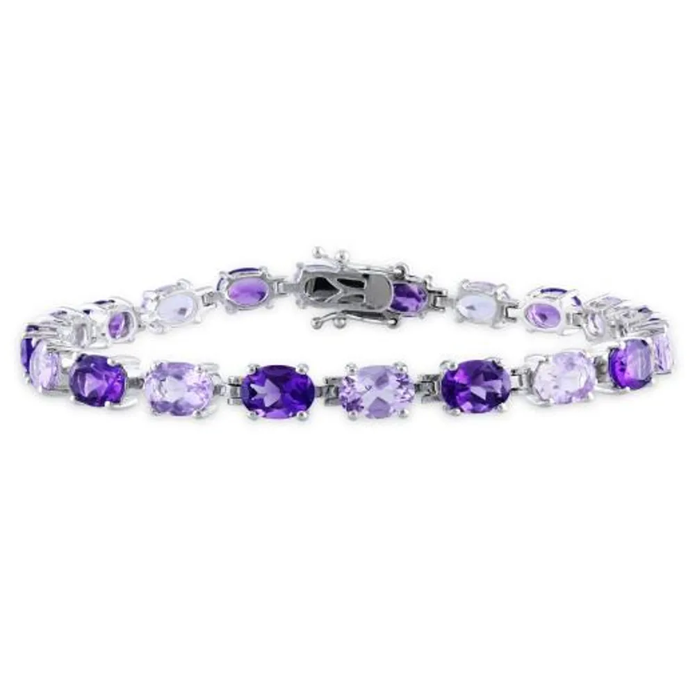 Julianna B Sterling Silver Oval Amethyst-Africa and Rose De France Bracelet