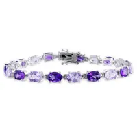 Julianna B Sterling Silver Oval Amethyst-Africa and Rose De France Bracelet