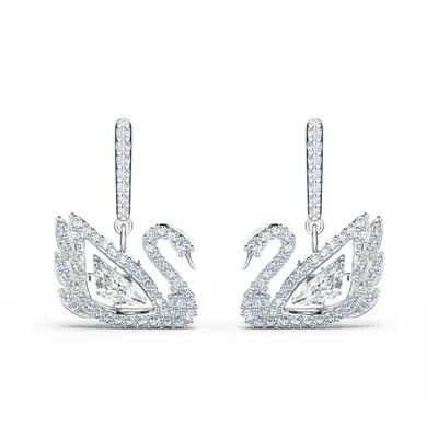 Swarovski Dancing Swan Pierced Earrings