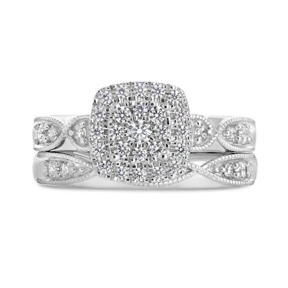 10K White Gold 0.50CTW Bridal Set