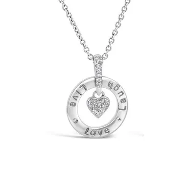 Sterling Silver Diamond Circle Pendant