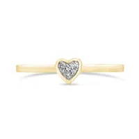 10K Yellow & White Gold Diamond Heart Ring