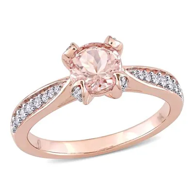 Julianna B 14K Pink Gold Morganite 0.20CTW Diamond Engagement Ring