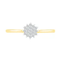 10K Yellow Gold Diamond Cluster Ring