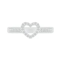 Sterling Silver Diamond Heart Ring