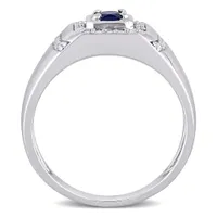 Julianna B Sterling Silver Sapphire Men's Ring