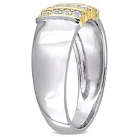 Julianna B 10K Yellow Gold and Sterling Silver White Sapphire Men's Ring