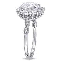 Julianna B 10K White Gold Created Sapphire & Diamond Engagement Ring