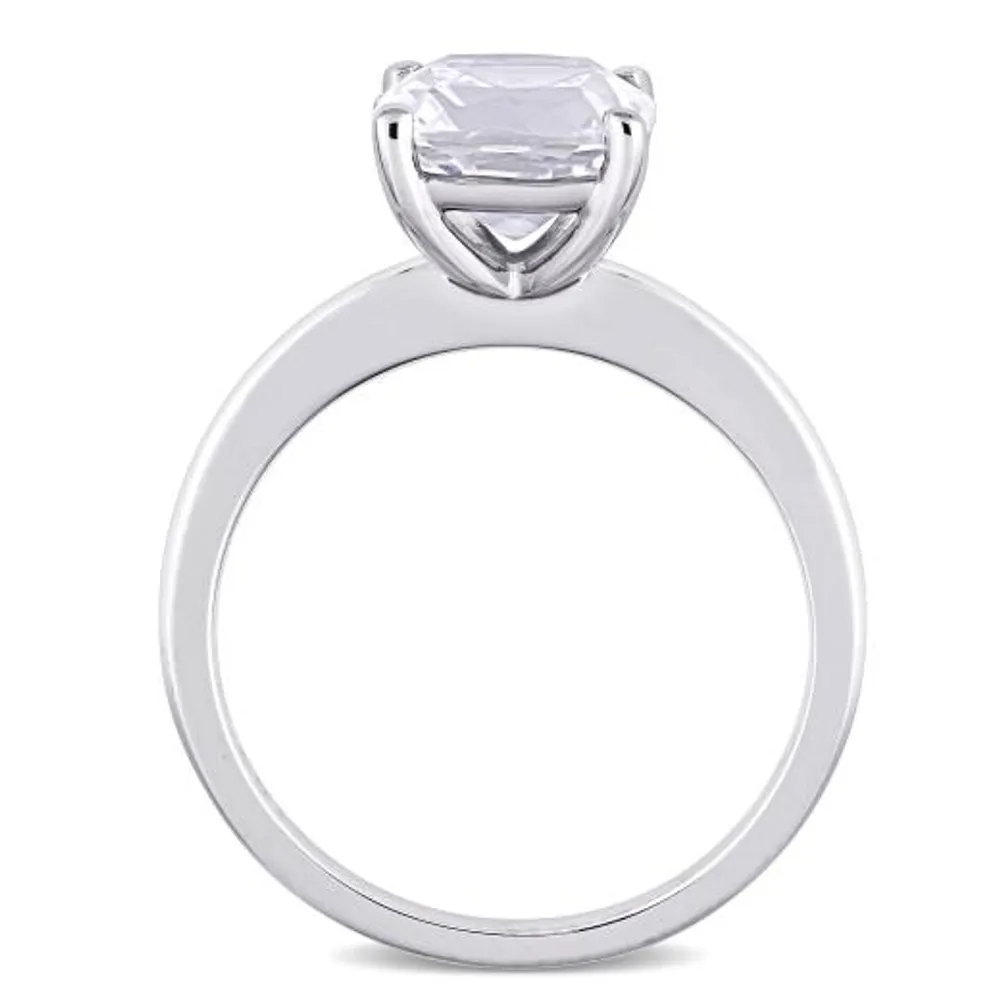 Julianna B 10K White Gold Cushion-Cut Created White Sapphire Solitaire Ring