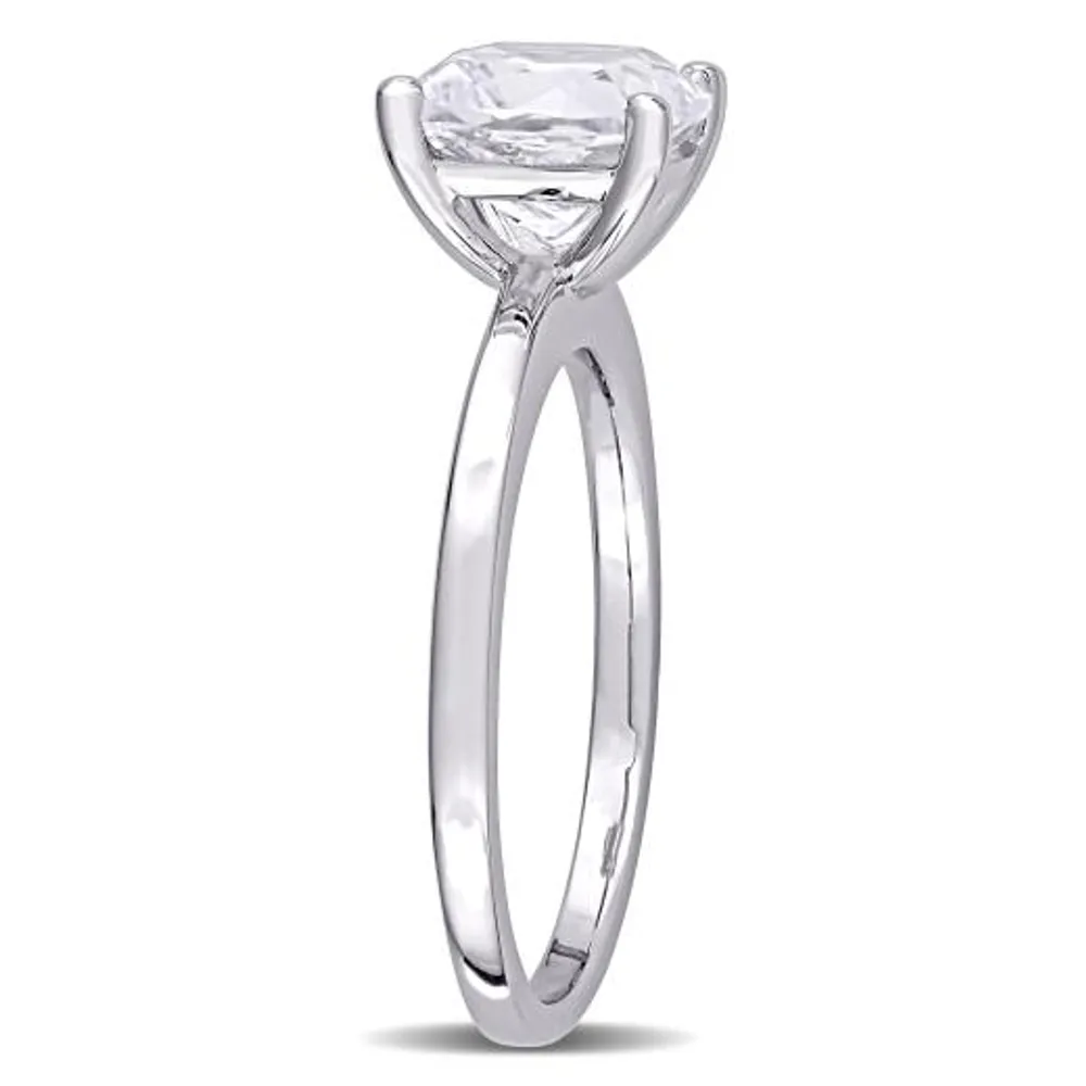 Julianna B 10K White Gold Cushion-Cut Created White Sapphire Solitaire Ring