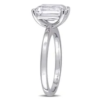 Julianna B 10K White Gold Created White Sapphire Solitaire Ring