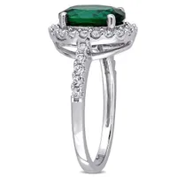 Julianna B 10K White Gold Created Emerald & Created White Sapphire Bridal Ring