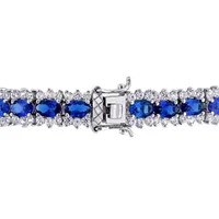 Julianna B Sterling Silver Created White Sapphire Tennis Bracelet