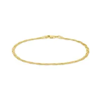 10K Yellow Gold 7.5" 2.7mm Braided Herringbone Bracelet