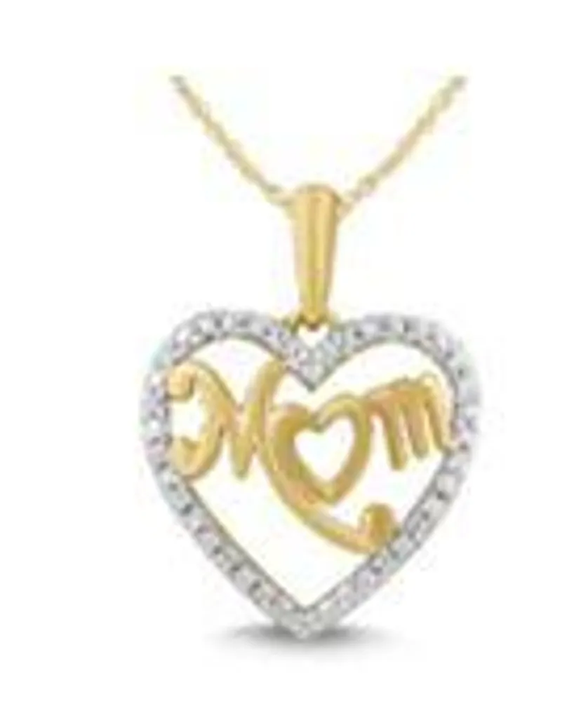 10K Yellow Gold 0.05CTW Diamond Mom Pendant