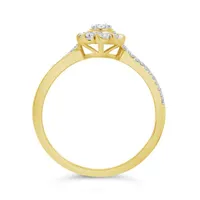 10K Yellow Gold 0.21CTW Diamond Oval Promise Ring