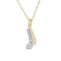 10K White and Yellow Gold 0.11CTW Diamond Fashion Pendant