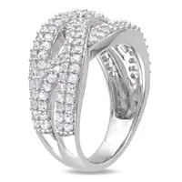 Julianna B Sterling Silver Created White Sapphire Braided Ring