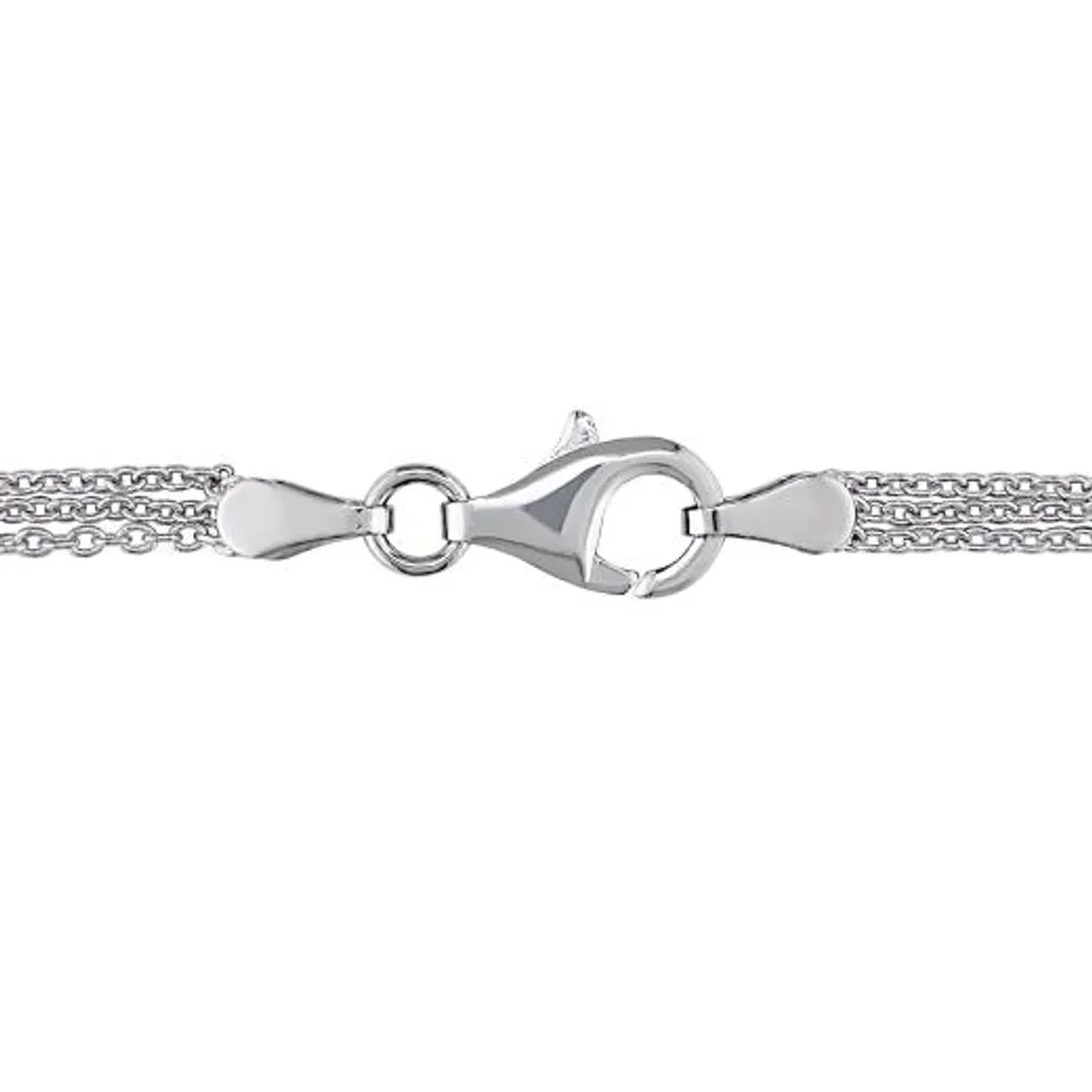 Julianna B Sterling Silver Created White Sapphire Heart Pendant