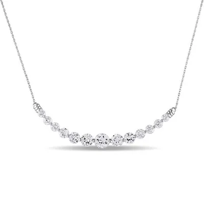Julianna B 10K White Gold Created White Sapphire Necklace