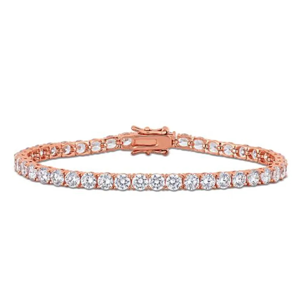 Julianna B Rose Plated Sterling Silver Cubic Zirconia Tennis Bracelet